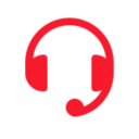 Red headset icon with microphone on a white background, representing Nordic IPTV support.